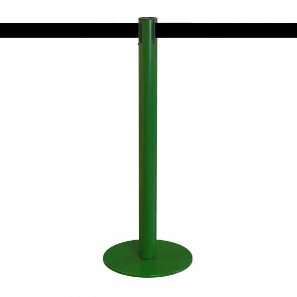 Poteau de guidage inox, finition vert anglais (RAL6029). Sangle 500cm.